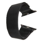 Voor Apple Watch 42 mm Milanese Loop magnetische roestvrijstalen horlogeband (zwart)