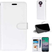 Voor Nokia 3.4 Pure Color Horizontale Flip PU lederen tas met houder & kaartsleuven & portemonnee & fotolijst (wit)