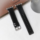 Voor Apple Watch Series 6 & SE & 5 & 4 40 mm / 3 & 2 & 1 38 mm vierkante staart Retro Crazy Horse textuur lederen vervangende riem horlogeband (zwart)