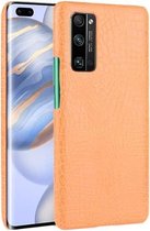 Voor Huawei Honor 30 Pro schokbestendige krokodiltextuur pc + PU-hoes (oranje)