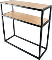 Sidetable - Zwart - Metaal - Eik - 79x29x80 - MY Own Table 001A