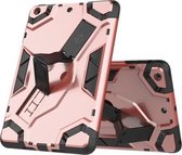 Voor iPad mini 3/2/1 Escort Series TPU + PC schokbestendige beschermhoes met houder (roségoud)