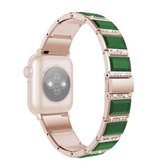 XingYao-serie Tweekleurige stalen band voor Apple Watch Series 6 & SE & 5 & 4 44 mm / 3 & 2 & 1 42 mm (goud + groen)