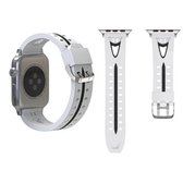 Voor Apple Watch Series 3 & 2 & 1 38 mm Fashion lachend gezicht patroon siliconen horlogebandje (wit)