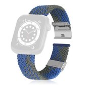 Gevlochten + roestvrijstalen vervangende horlogebanden voor Apple Watch Series 6 & SE & 5 & 4 44 mm / 3 & 2 & 1 42 mm (blauwgroen)