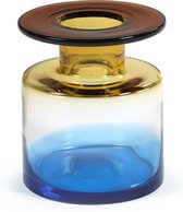 Serax Vaas Wind & Fire Glas Blauw-Amber L 18,5 x B 18,5 x H 22 CM