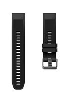 Siliconen Bandje QuickFit - Zwart -  Geschikt voor Garmin Fenix 5/6 (5/6 Plus & Sapphire) - Forerunner 935/945 - En Meer Modellen - 22mm