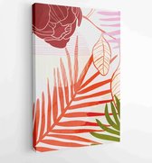 Summer tropical wall arts vector. Palm leaves, coconut leaf, monstera leaf, line arts 1 - Moderne schilderijen – Vertical – 1922500790 - 40-30 Vertical