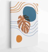 Summer tropical wall arts vector. Palm leaves, coconut leaf, monstera leaf, line arts 4 - Moderne schilderijen – Vertical – 1922500775 - 40-30 Vertical
