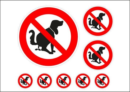 niezen Maand Sociologie Verboden voor hondenpoep stickers - 8 per vel | bol.com