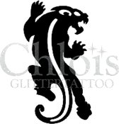 Chloïs Glittertattoo Sjabloon 5 Stuks - Tiger - CH1004 - 5 stuks gelijke zelfklevende sjablonen in verpakking - Geschikt voor 5 Tattoos - Nep Tattoo - Geschikt voor Glitter Tattoo,