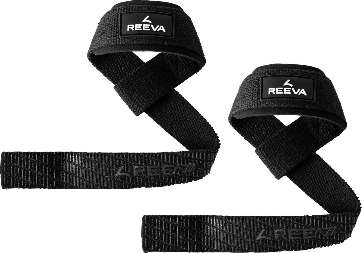 Reeva Lifting Straps - Zwarte Lifting Straps met padding - Verkocht per paar - Fitness Straps geschikt voor mannen en vrouwen - reeva