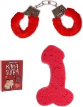 Kama Sutra - Handboeien - Piemel Spons - Rood - Set van 3 - Spannende set