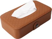 Universal Car Facial Tissue Box Case houder Tissue Box Mode en Simple Paper Napkin Bag met Servet (Bruin)
