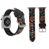 42mm fashion camouflage patroon siliconen horlogebandje voor Apple Watch Series 3 & 2 & 1 (rood)