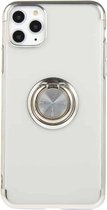 Voor iPhone 11 Pro Max Galvaniseren TPU-beschermhoes met ringhouder (zilver)