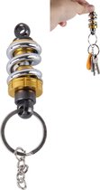 Car Metal Key Holder With Gold + Silver Adoreable Car Shock Absorber Shape Decoration