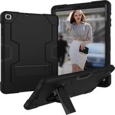 Voor Galaxy Tab A 10.1 (2019) T510 Contrastkleur Silicone + PC Combinatie Case met houder (zwart)