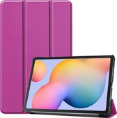 Voor Galaxy Tab S6 Lite 10,4 inch Custer-patroon Pure kleur Horizontale flip lederen tas met drievoudige houder (paars)