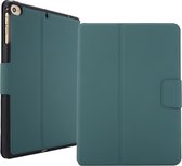 Voor iPad mini 5/4/3/2/1 elektrisch geperste textuur horizontale flip lederen tas met houder en pen slot (dennengroen)