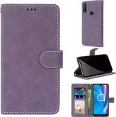 Voor Alcatel 1SE 2020 Retro Frosted Horizontale Flip PU Leren Case met Houder & Kaartsleuven & Portemonnee & Fotolijst (Paars)