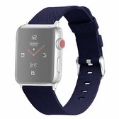 Voor Apple Watch Series 5 & 4 40 mm / 3 & 2 & 1 38 mm D-stijl canvas polsband (blauw)