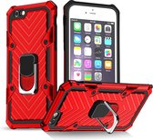 Voor iPhone 6/6 s Cool Armor PC + TPU schokbestendige hoes met 360 graden rotatie ringhouder (rood)