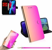 Voor iPhone 12 Pro / 12 Max GeÃ¯miteerd Spiegeloppervlak Horizontale Flip Leren Case met Houder & Kaartsleuven & Portemonnee & Lanyard (Kleurverloop)