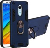 Voor Xiaomi Rdemi 5 Plus / Note 5 (India) 2 in 1 Armor Series PC + TPU beschermhoes met ringhouder (koningsblauw)