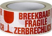TD47 Verpakkingstape Breekbaar / Fragile / Zerbrechlich 50mm x 66m Wit