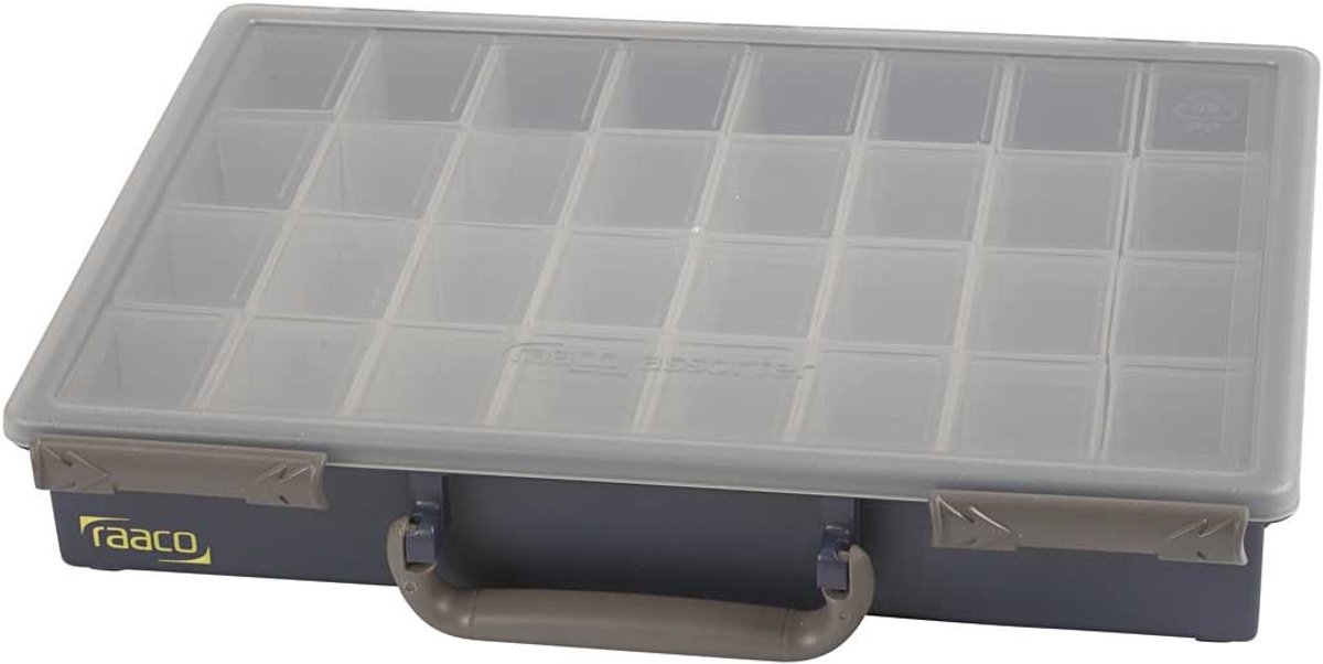 Opslag box, 32 losse vakken, H: 5,7 cm, afm 33,8x26,1 cm, 1 stuk
