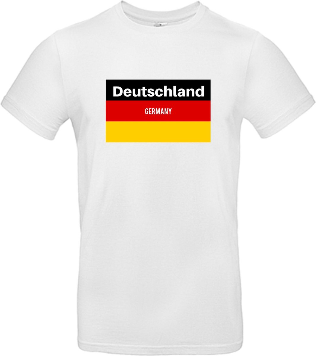Deutschland - WK shirt - Voetbalshirts - Duitsland - Wit T-shirt korte mouw - Maat XL - 100% Cotton