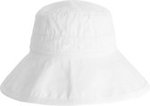 Traveller Bucket Hat Dames Zonnehoed House of Ord UPF50+ UV bescherming Brede Rand 100% Katoen - Maat: 58cm verstelbaar - Kleur: Wit