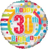 Kaleidoscope Folieballon Happy 30th Birthday 45,5 Cm