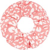 Yehwang Stof Scrunchie - Roze met Print