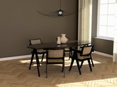 Marmeren Eettafel Ovaal –  Dark Emperador Bruin (V-poot) - 180 x 90 cm  - Gepolijst