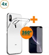 Fooniq Silicone Hoesje Transparant 4x + Screenprotector 4z - Geschikt Voor Apple iPhone XS/X