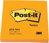 Post-it® Notes, Neon Oranje, 76 x 76 mm, 6 Blokken, Individueel Verpakt, 100 Blaadjes/Blok