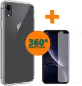 Fooniq Silicone Hoesje Transparant + Screenprotector - Geschikt Voor Apple iPhone XR