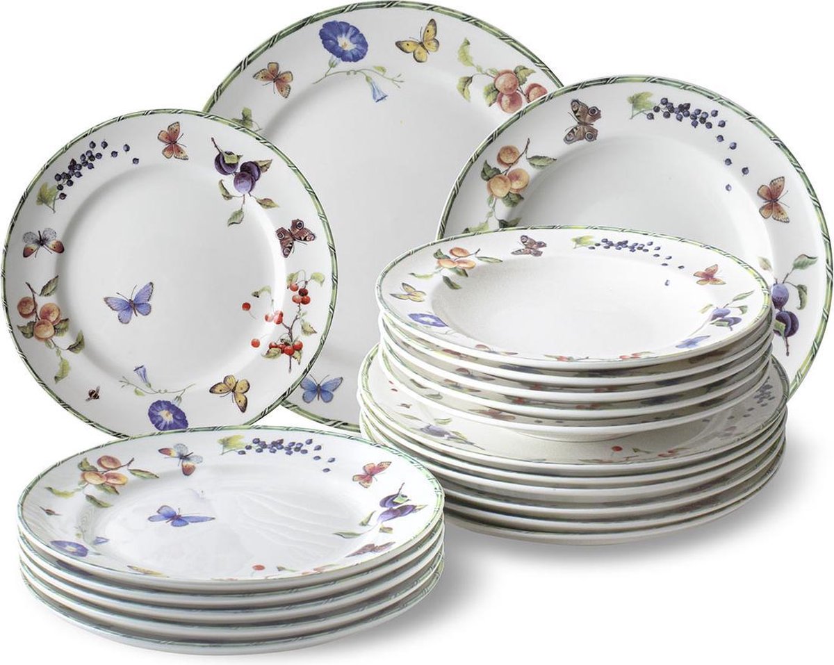 Janneke BrinkmanSalentijn Fruit & Flowers Bordenset 18 delig Janneke BrinkmanSalentijn Fruit & Flowers Bordenset 18 delig