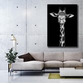 KEK Original - Dieren Giraf - wanddecoratie - 60 x 90 cm - muurdecoratie - Dibond 3mm -  schilderij - Zwart/Wit