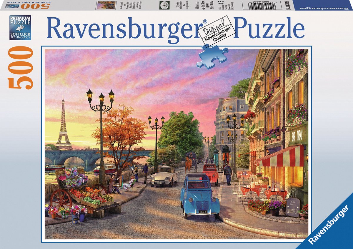 Ravensburger puzzel Avondsfeer in Parijs - Legpuzzel - 500 stukjes