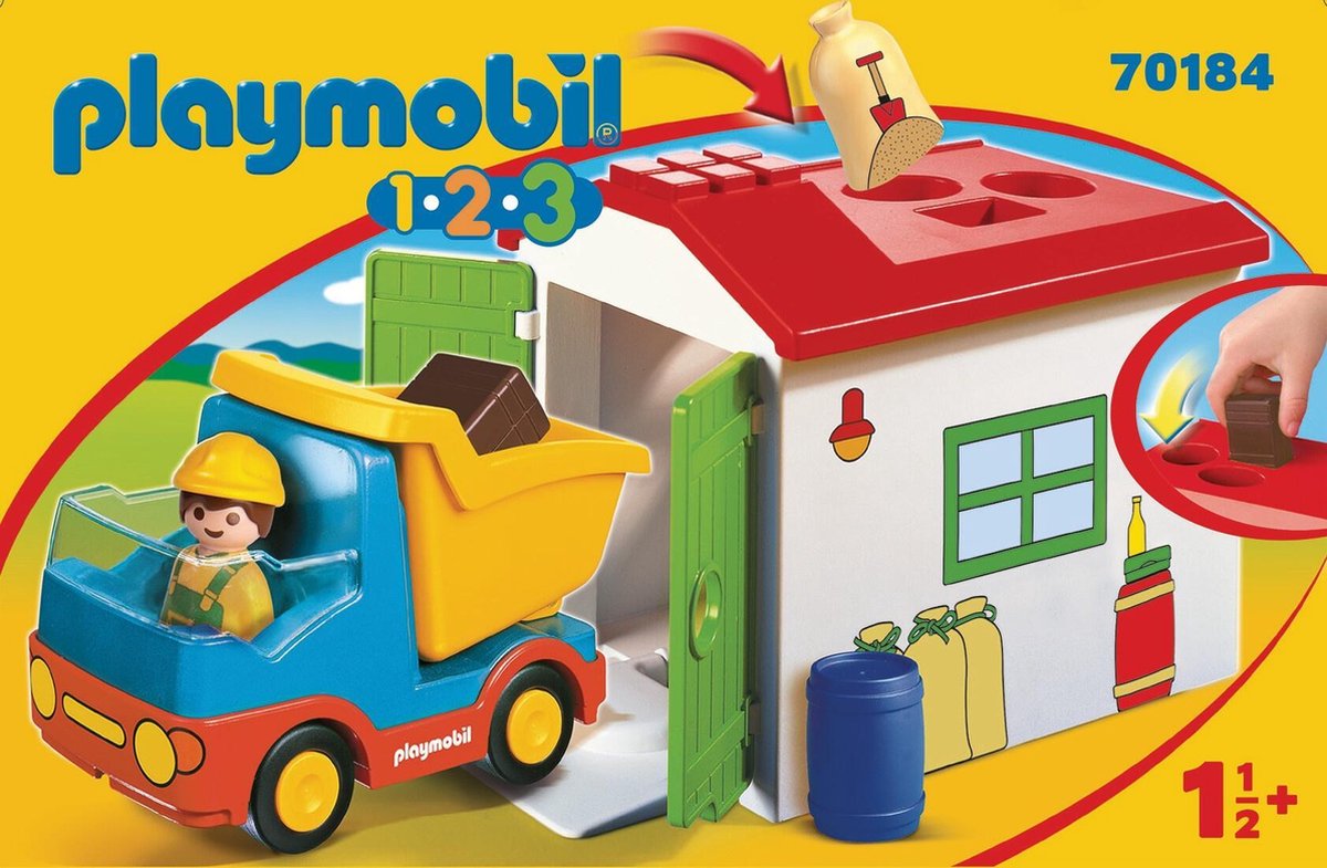 PLAYMOBIL 1.2.3 Werkman met sorteer-garage - 70184 — afbeelding 12