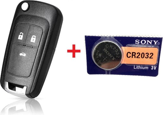 Autosleutel 3 knoppen klapsleutel HU100 + Batterij CR2032 geschikt voor Opel  sleutel... | bol.com