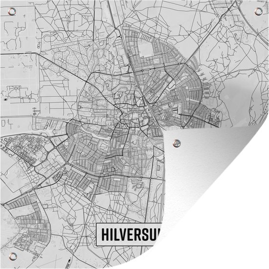 Tuinposters Stadskaart Hilversum - 50x50 cm - Plattegrond - Tuindoek - Buitenposter
