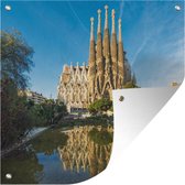 Tuinposters Sagrada Familia op een middag in Barcelona - 50x50 cm - Tuindoek - Buitenposter