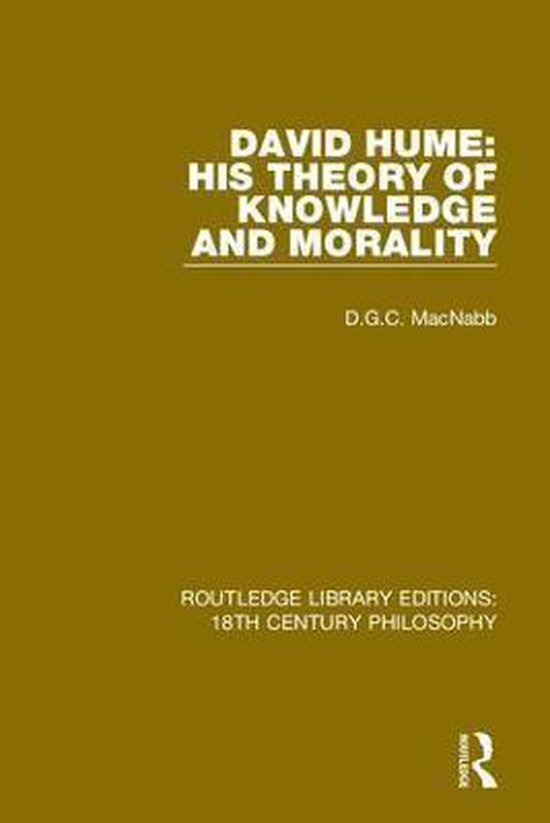 Routledge Library Editions 18th Century Philosophy David Hume His