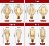 WiseGoods Luxe Edison Kooldraad Lamp - Retro Lamp - Filament Bulb - Vintage Antieke Gloeilamp - E27 Fitting - 220 Volt - 40 Watt