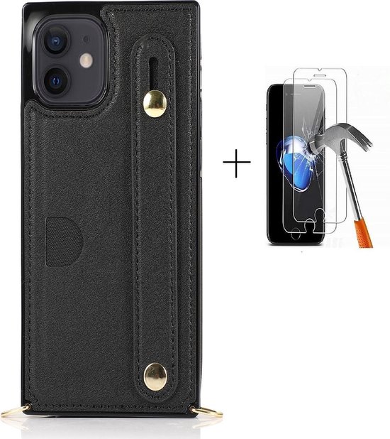 donor buik Verlichting GSMNed - Leren telefoonhoesje zwart - Luxe iPhone X/Xs hoesje - iPhone hoes  met koord... | bol.com