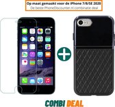 Fooniq Kroon Hoesje Zwart + Transparant Screenprotector - Geschikt Voor Apple iPhone 8